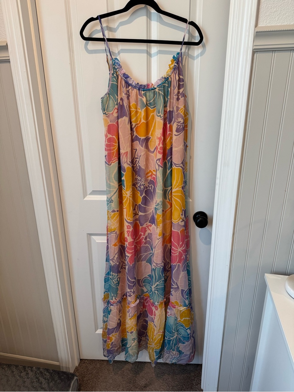 Ramy Brook Floral Maxi Dress in Yellow, Pink & Purple